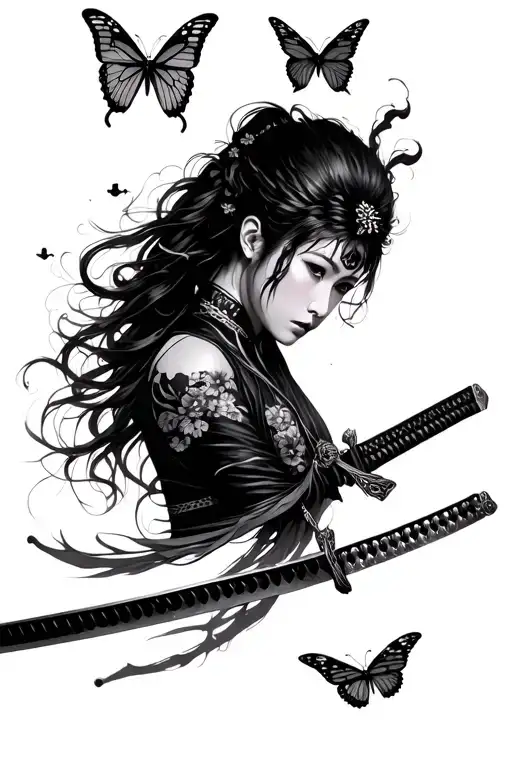 Katana With Butterflys