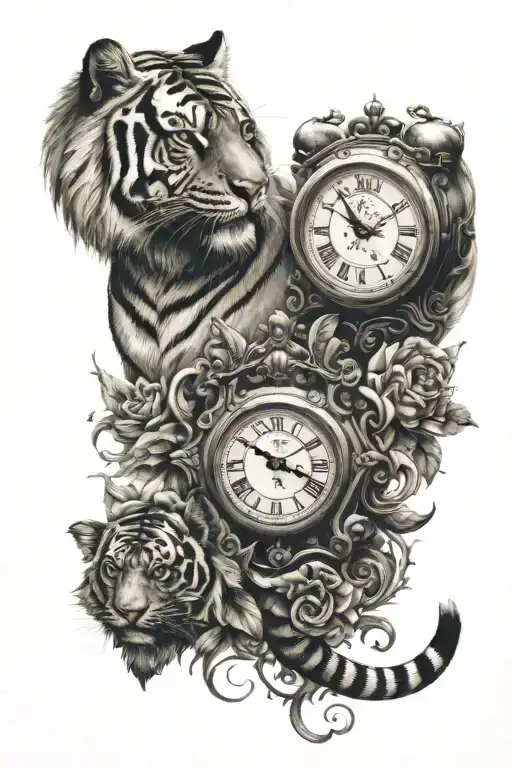 Clock And Tiger