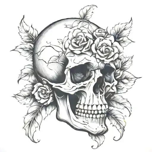 Skull With Flowers