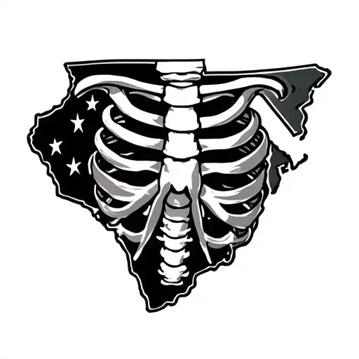 Right Side Of Rib Cage Showing State Of South Carolina
