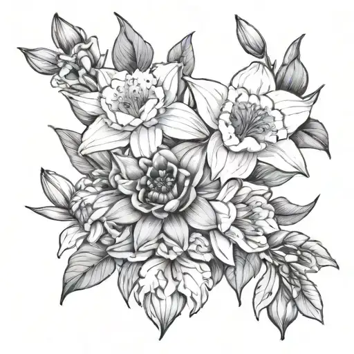 Carnation And Snowdrop Daffodil And Jonquil Daisy And Sweet Pea Delphinium And Water Lily Collage