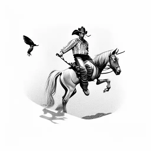 Cowboy On A Horse Falling