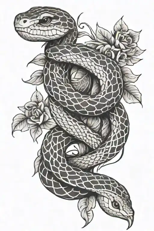 Floral Snake Intertwined