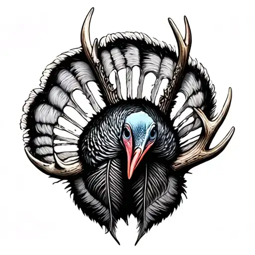 Turkey Feather And Antler
