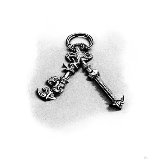 Crossed Key And Dagger
