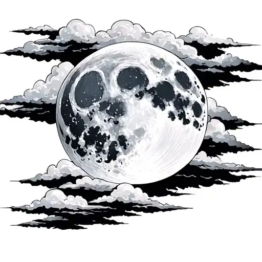 Full Moon With Clouds