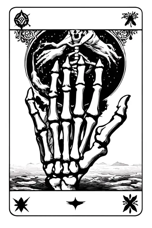 Hanged Man Tarot Card Skeletal Hand Reaching