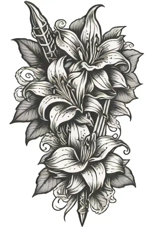 Dagger And Lilly Flower
