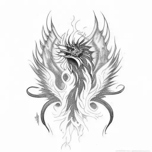 Phoenix Rising Up From Fire