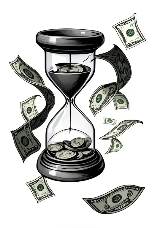 Hourglass With Money Falling