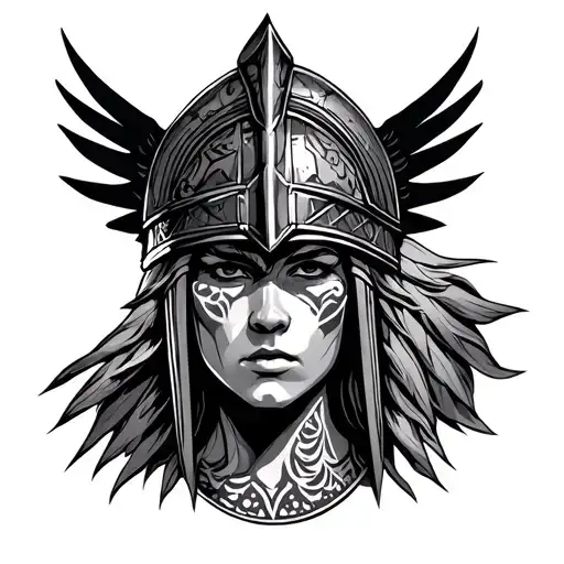 Warrior Athena With A Helmet And
