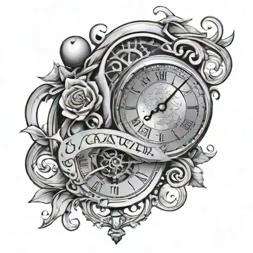 Broken In Half Clock With Roman Numerals Words Nothing Lasts Forever