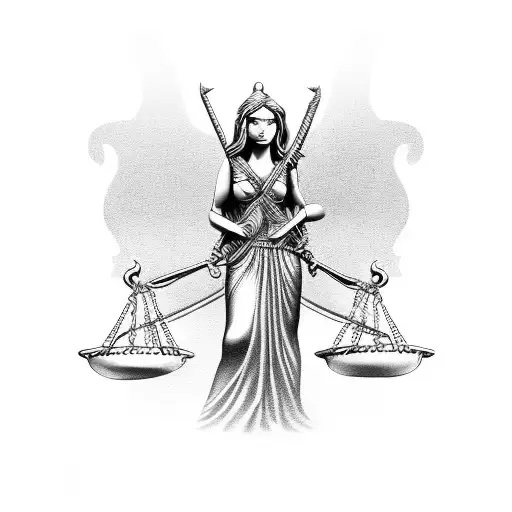 Lady Justice In Goth Style
