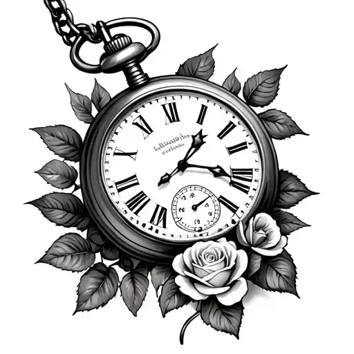Little Pocketwatch With Rose Bush
