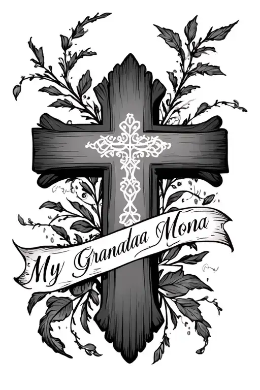 Cross With My Grandma Name And Mom Name