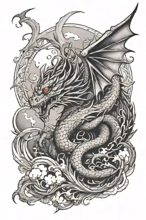 Dragon And Celestial Scene