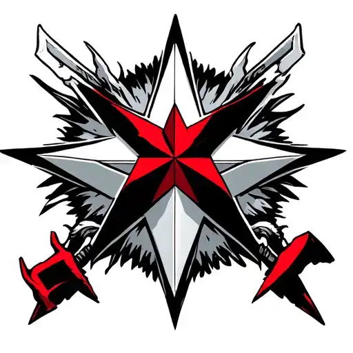 Red Star Stabed With Cross