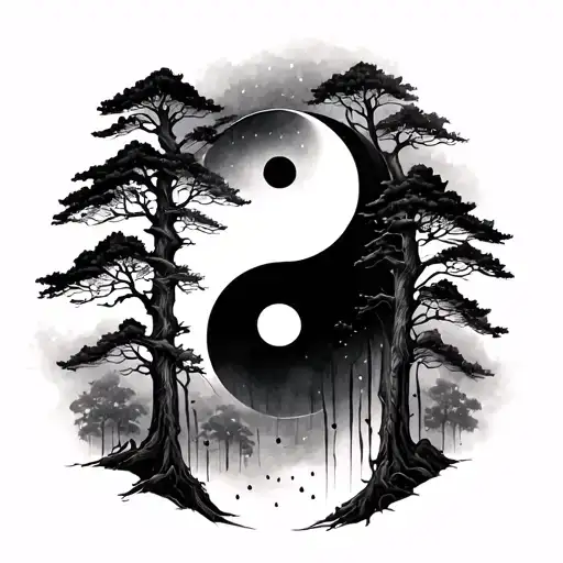 Yin Yang Forest Trees