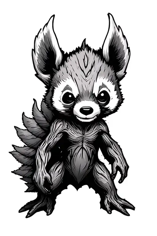 Beautiful Groot Stitch And Red Panda