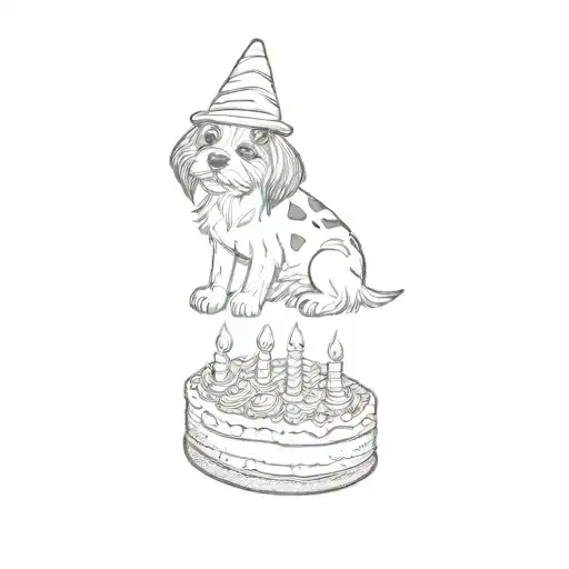 A Dog With A Birthday Cake