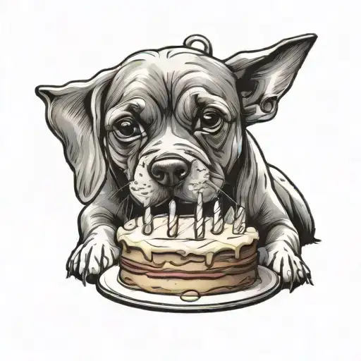 A Dog With A Birthday Cake