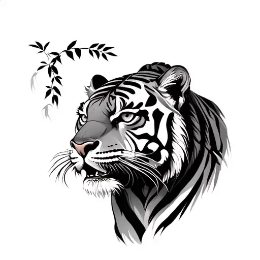 Tiger In Bamboo Forest