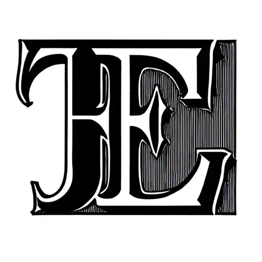 A Basic Stick Letter F Combined With The Letter J And The Letter E