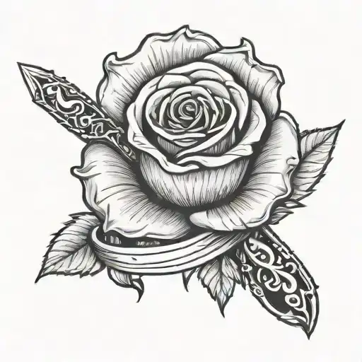 Bowie Knife Rose Cigarette Coffee Cup