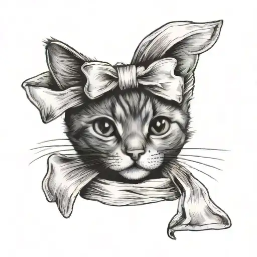 Cute Cat With Bow