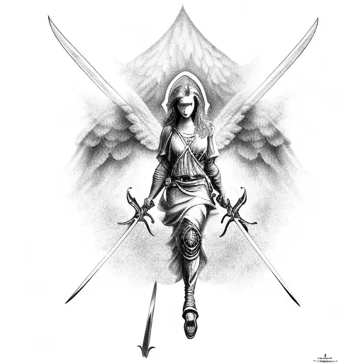 Angel With Sword In Heaven