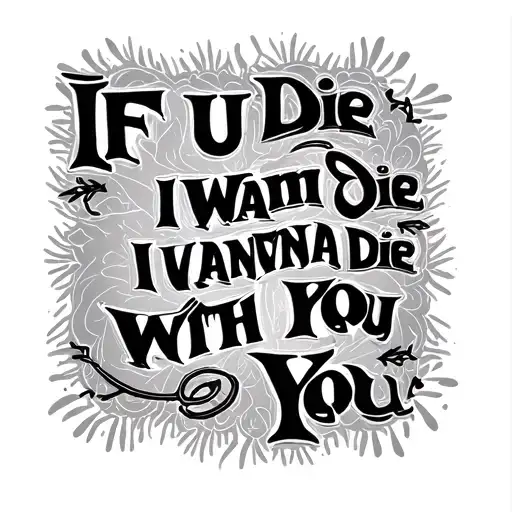 I Want A Tattoo From The Mother With Him In Writing From The Song If U Die I Wanna Die With You