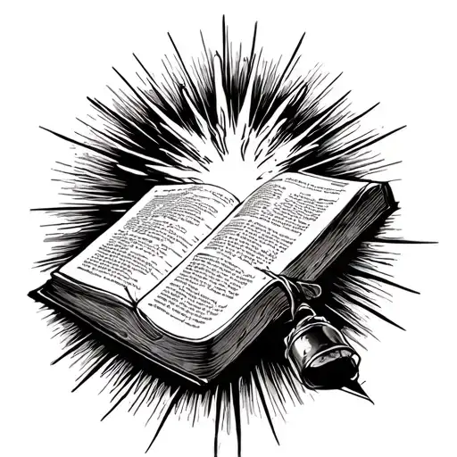 Light Post With A Bible Shining Brightly As The Light On The Post