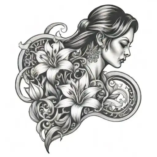 Mother Daughter With Lillies Wrapping