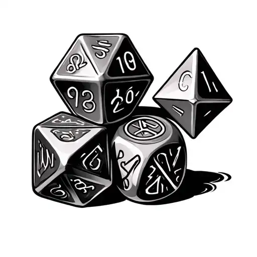 Dnd Dice Set Line Art
