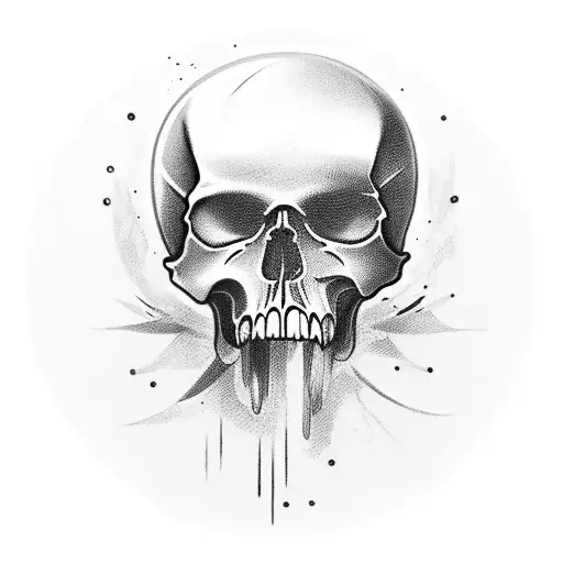 Three Black Planets Skull