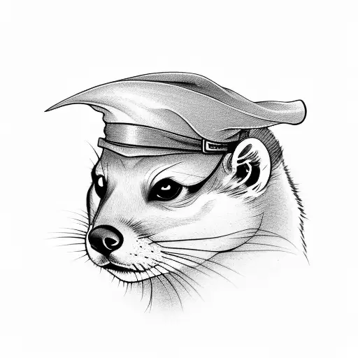 Weasel With Witch Hat And Sunglasses