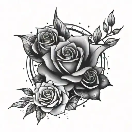 Roses And Galaxy Filled With Stars