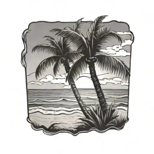 Palm Tree With Beach
