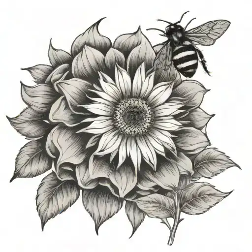 Bee And Sunflower