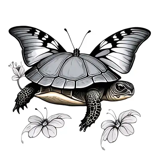 Turtle And Butterfly