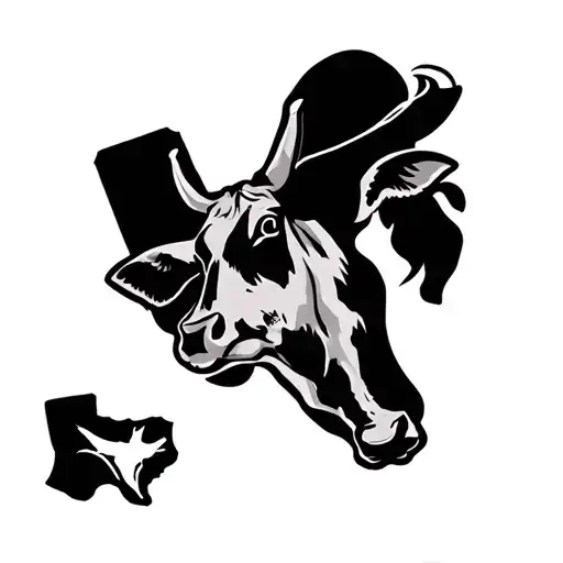 Texas With Cow Tag