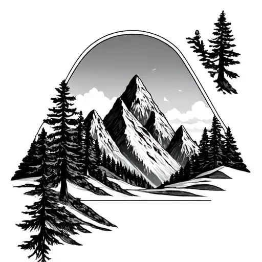 Mountains Geometric Triangle Nature Fineline
