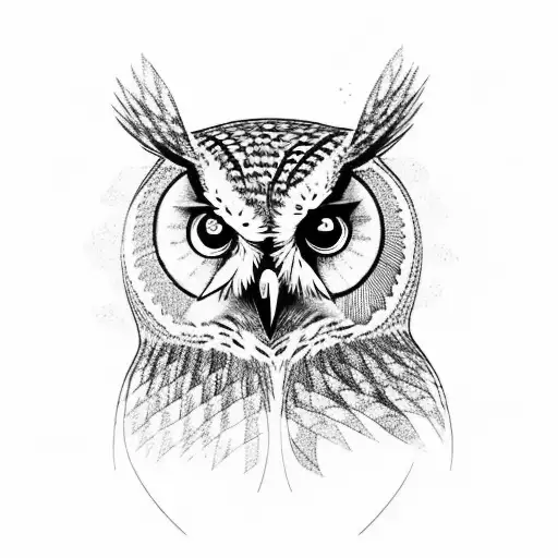 An Owl In The Woods With A Trail Going Through The Trees