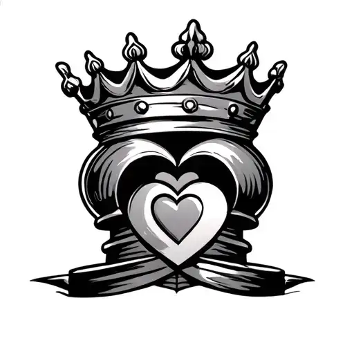 King Chess Piece With A Heart And Crown