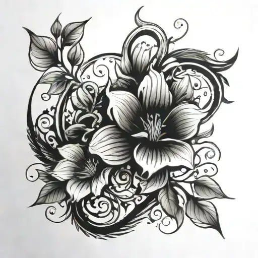 Flower Vine Arm Tattoo Minimali Style Emphasize