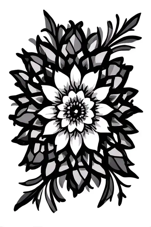 Mandala Floral Blend With Geometric Design Incorporating