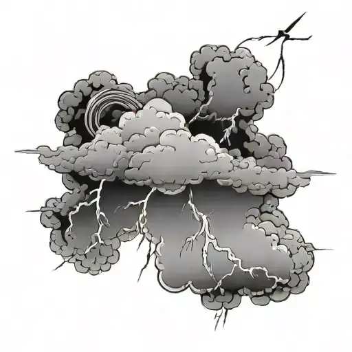 Cloud With Heartbeat Line As Lightning Coming