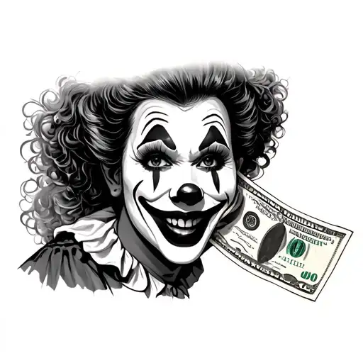 Chicana That How Clown Make Up Holding Money