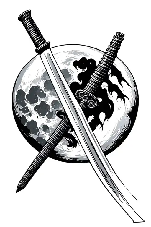 Moon And Katana Sword