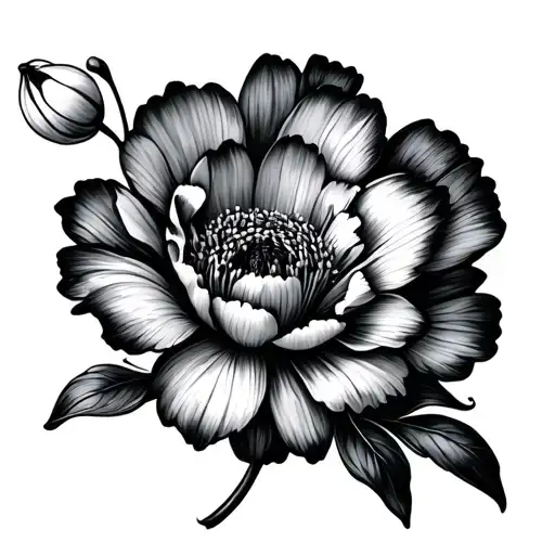 Snow Drop Flower And Carnation Interrwined Fineline Dainty